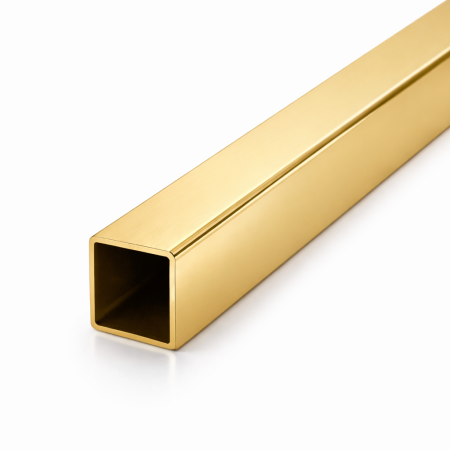 Труба 15х15х1мм, длина 3000мм, нержавеющая сталь, золото